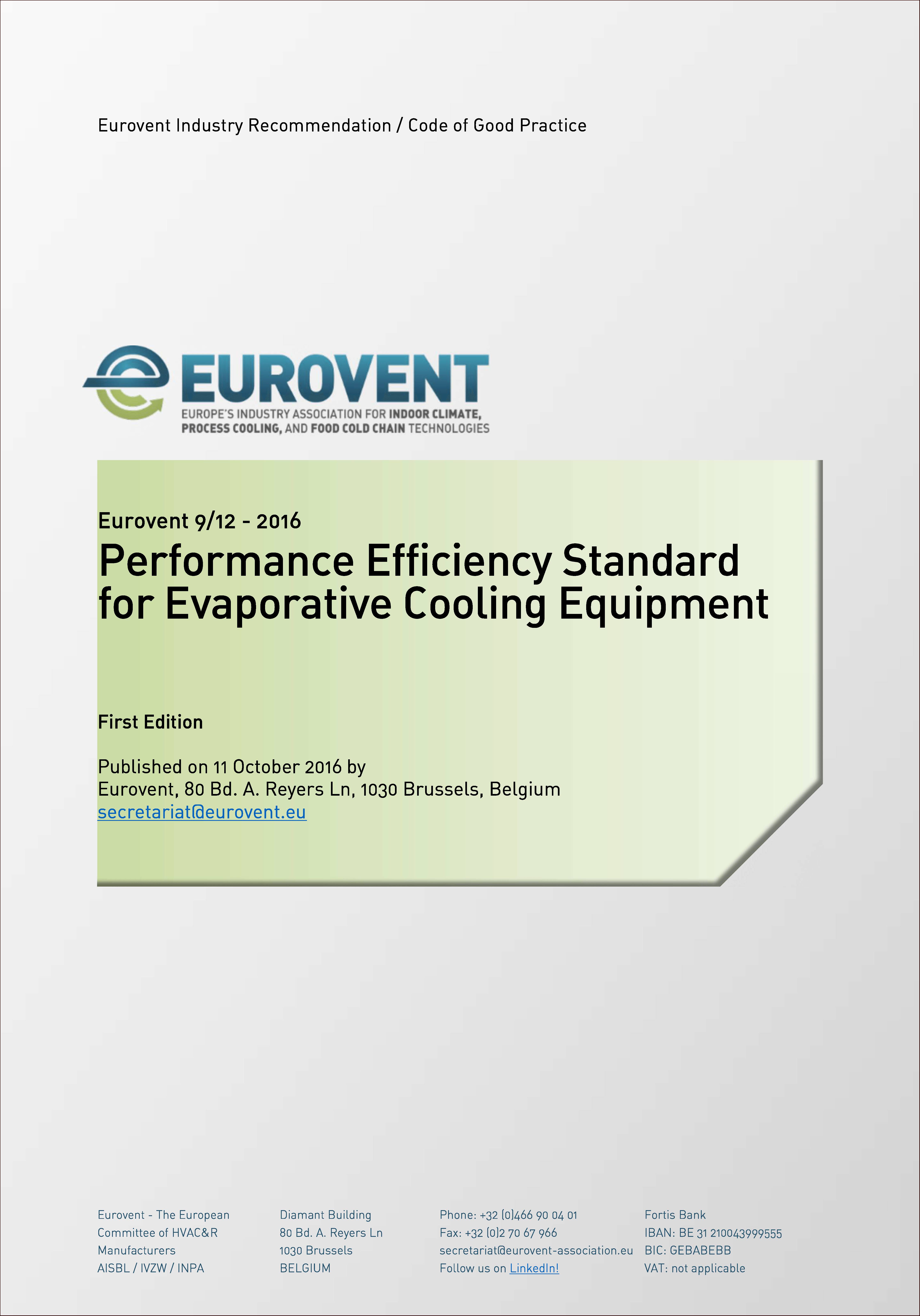 Eurovent 9/12: Performance Efficiency Standard for Evaporative Cooling Equipment