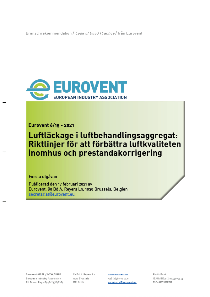 Eurovent 6/15: Luftlackage i luftbehandlingsaggregat