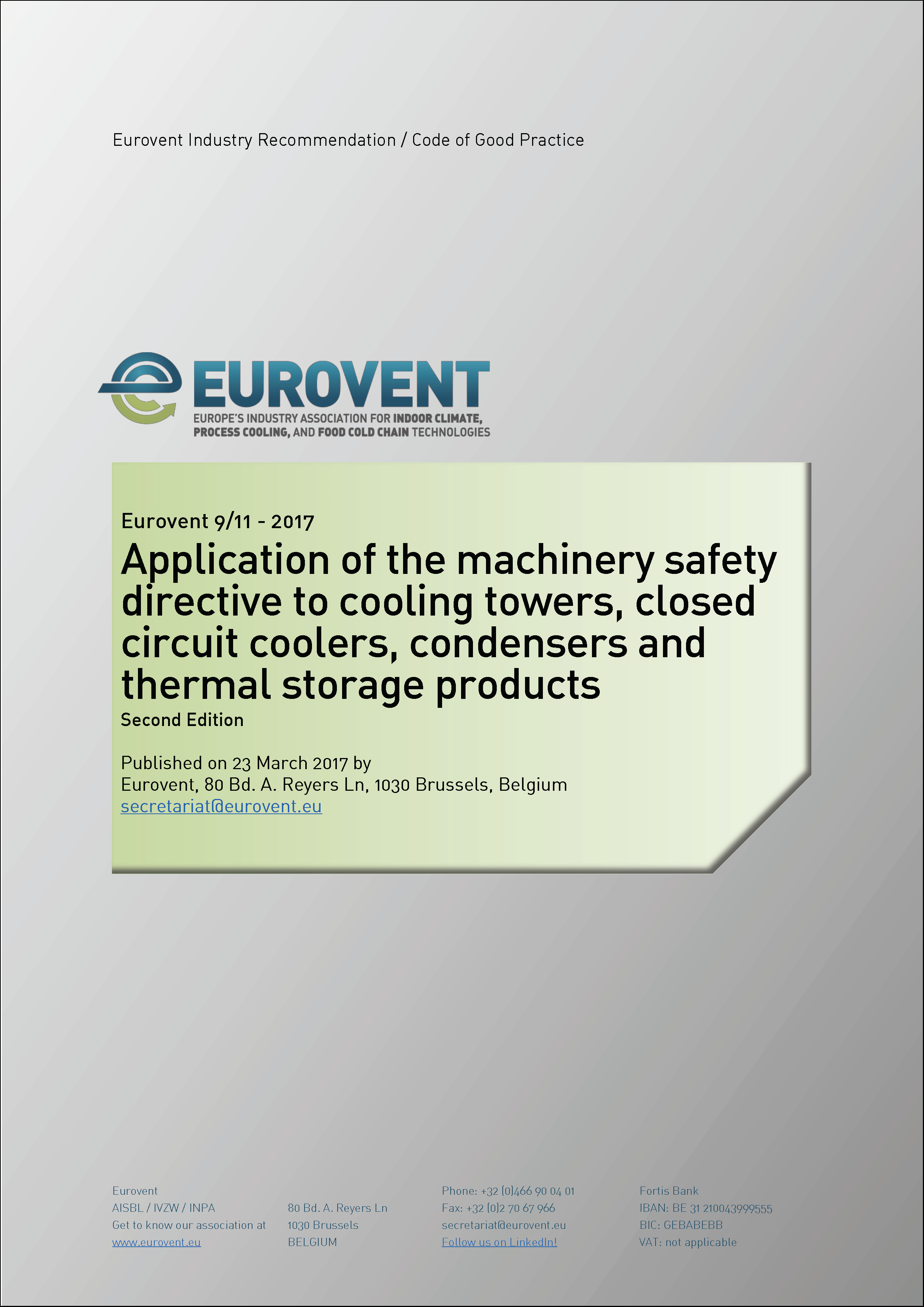 Eurovent 9/11: Application of the machinery safety directive