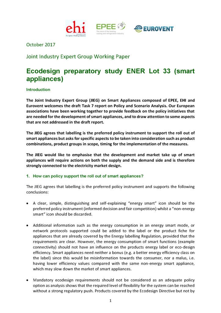 JIEG working paper on Smart Appliances