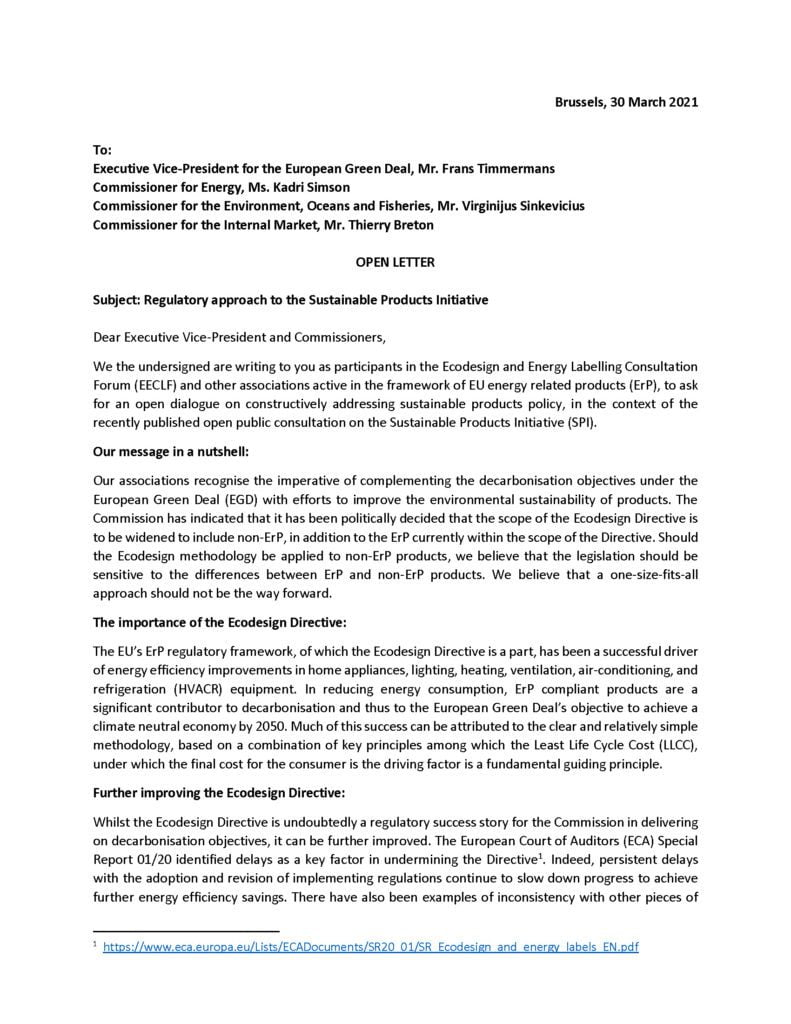 Joint Industry Letter on the SPI Regulatory Approach